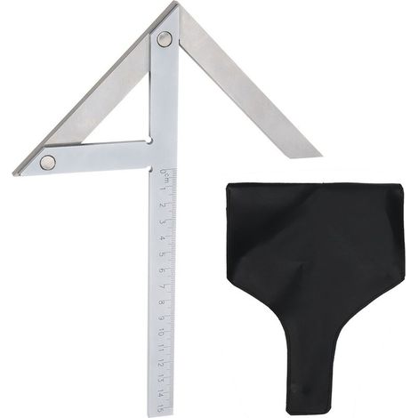 Rapporteur of gauge angle central of high precision, stainless steel, rule angle of 45/90 degrees, marking (1/5)