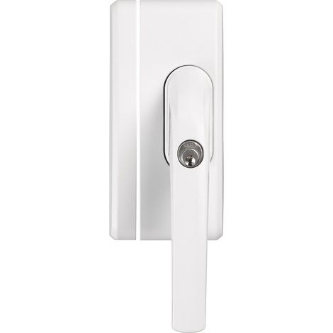 Verrou Supplémentaire de Fenêtre FO400N - Serrure de Fenêtre à Cylindre Poussoir, à Verrouillage Différent - Niveau de Sécurité 10 - 36771 - Blanc (1/5)