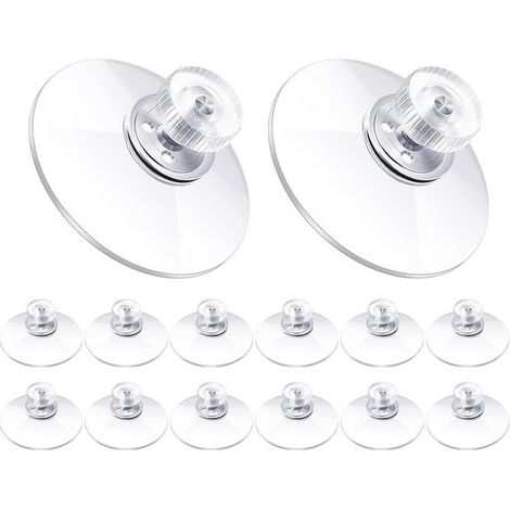 Ventouse filetée, ventouse transparente (50 mm de diamètre), pastilles de ventouse en PVC transparent à forte adhérence, crochets de ventouse pour fixation aux fenêtres (1/5)
