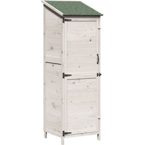 Chalet de jardin blanc, 59,5 x 56 x 176,5 cm, bois d'ingénierie (1/5)