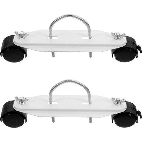 1 paire de roulettes robustes pour radiateurs électriques et chauffages à bain d'huile - Support mobile robuste pour chauffage avec cadre - Base à roulettes pour chauffage portable (1/4)