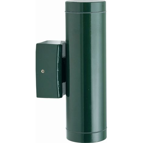 Applique murale d'extérieur laiton véritable GU10 IP64 hauteur 21 cm Up Down vert 2 flammes oblongues Moderne