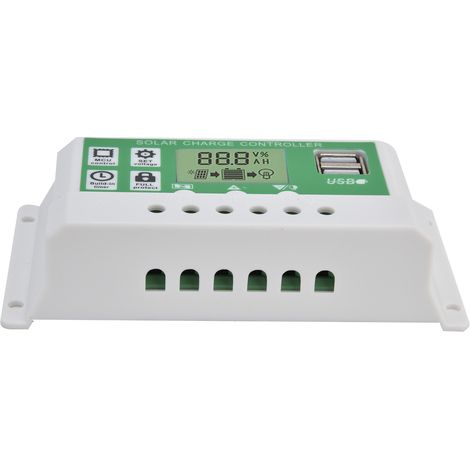 Intelligenter Laderegler mit zwei USB-Anschlüssen für Solarmodule und PWM-Steuerung, 12/24 V, GLL121030A (1/5)