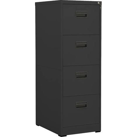 Classeur Meuble de Rangement - Armoire De Bureau Anthracite 46x62x133 cm Acier BV422977 - BonneVie (1/5)