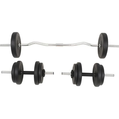 Ensemble d'haltères et barres d'haltères 30 kg (1/5)
