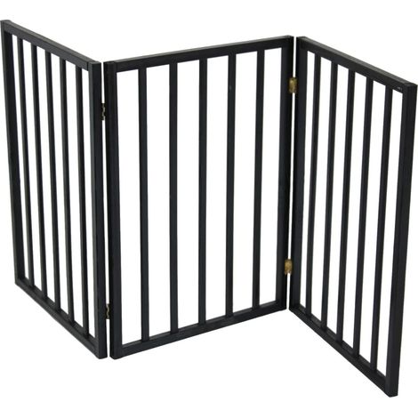 Oypla Black Dog Safety Folding Wooden Pet Gate Portable Barrier (1/5)