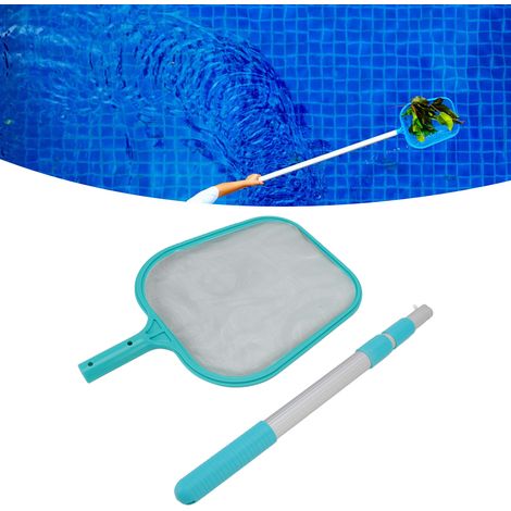 Filet à Feuilles pour Nettoyer la Surface de l'eau, Marque Vente Sur Mano, avec Cadre Plastique et Filet Nylon Vert et Tige Telescopique Adjustable, Poêle à Feuilles pour Piscine, Spa, Jacuzzi et Font (1/5)