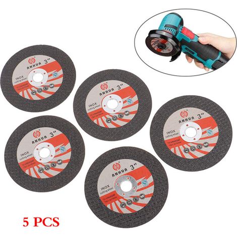 Lame de scie à découper en résine ANHUA de 3 pouces, disque de coupe ultra-mince 75x1,2x10, disque de découpe pour machine à polir, 5 pièces par paquet.