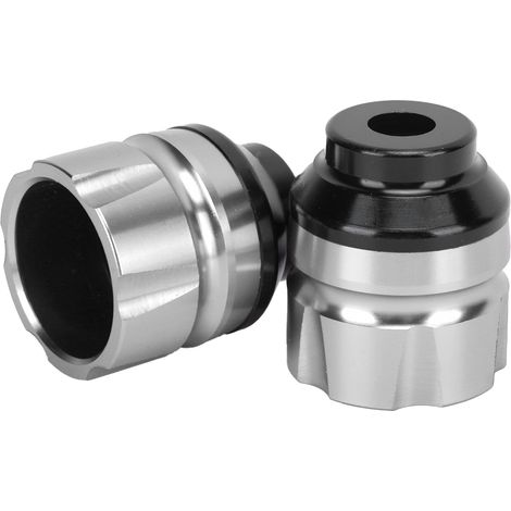 Set aus 2 Brems- und Kupplungsflüssigkeitsbehältern für Motorräder, aus Aluminiumlegierung, universell für Motorräder und Fahrräder (silber). (1/5)