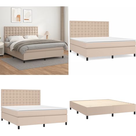 Sommier à lattes de lit avec matelas Cappuccino 160x200 cm - Sommier - Matelas ensaché (1/5)