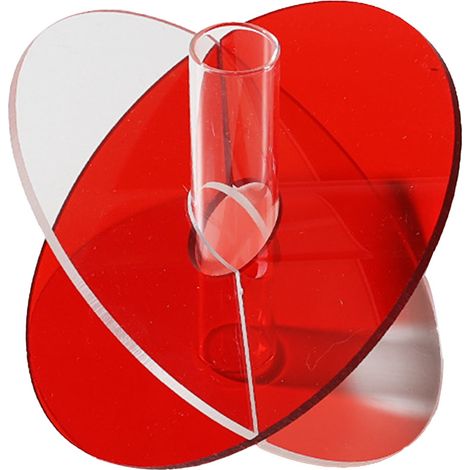 Vase géométrique en acrylique rouge, 15 x 13 x 2 cm, minimaliste, transparent, facile à nettoyer, décoration de table (1/5)