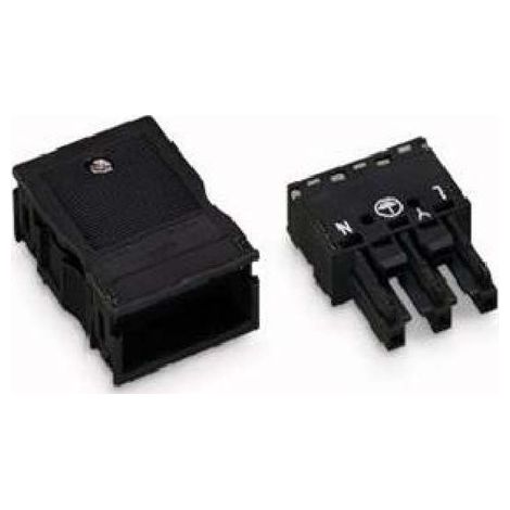 Wago 770-103 conector precableado 3 polos negro