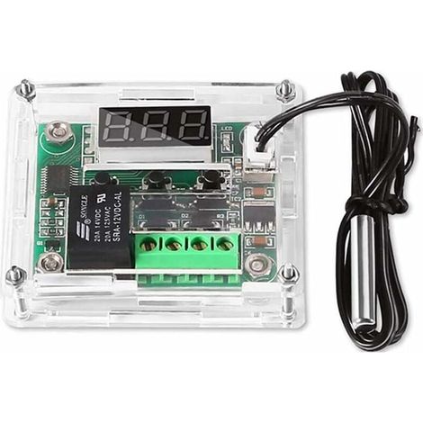 1 Pièces Module régulateur de température 12 V avec boîtier,Module de Thermostat Numérique à Affichage XH W1209 avec Sonde NTC Etanche (1/4)