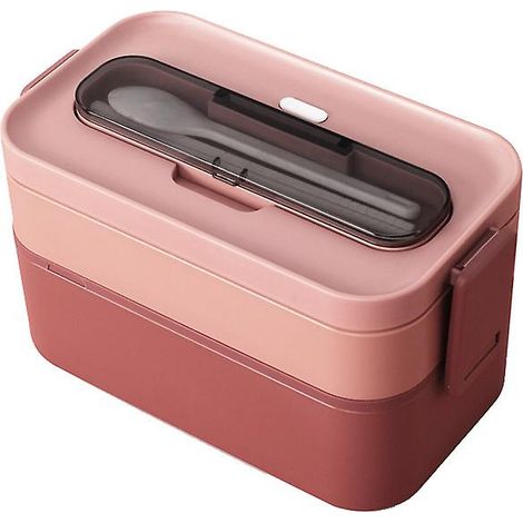 Auslaufsichere Bento-Lunchbox mit Besteck – 1600 ml Fassungsvermögen für Picknicks, Arbeit und Snacks – mikrowellengeeignet (1/4)