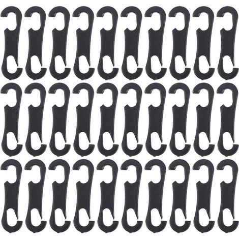 200 crochets en plastique pour coussins de siège auto, accessoires intérieurs, fixations pour housses de siège arrière et autres accessoires de voiture.-3X1cm-Black (1/3)