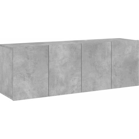 Mobile TV a parete scaffale per televisione multimediale televisione buffet sala da pranzo soggiorno camera da letto 2 pezzi 60 x 30 x 41 cm grigio 020028928