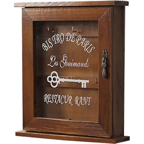Boîte à clés murale créative (1 pièce) - Coffret à clés d'entrée-25X21X6CM-Brown (1/4)