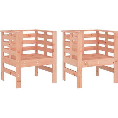 Lot de 2 Chaises de jardin,Chaise d'extérieur 61,5x53x71 cm bois massif de douglas CFW8152148 (1/5)