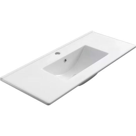 Meuble de salle de bain 100cm simple vasque - sans miroir - 3 tiroirs - madera miel (bois clair) - MATA — vue 4