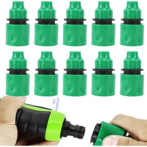 JSSEVN - 10 Pieces Plastic Quick Connect Garden Hose Connectors, 3/8" Water Hose Quick Fitting for Garden Hoses (1/5)