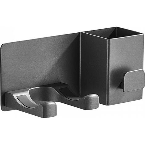219.58.3cm Hair Dryer Holder, Non-Perforated Hair Dryer Holder with Cable Organizer, Aluminum Self-Adhesive Hair Dryer and Straightener Holder (1/5)