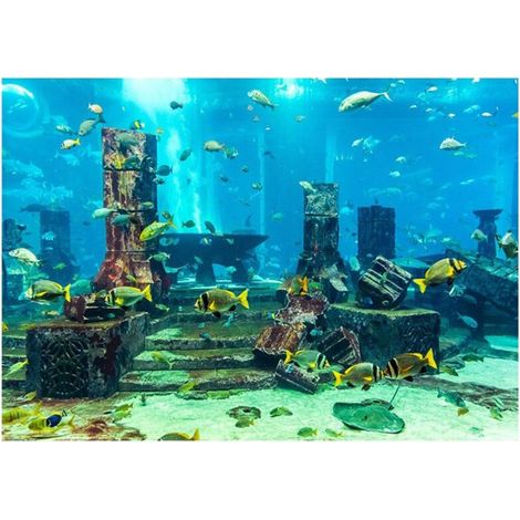 Fond Aquarium - PVC Épais Non Toxique - Pour Bac à Poissons et Terrarium - 122 x 46 cm (1/5)