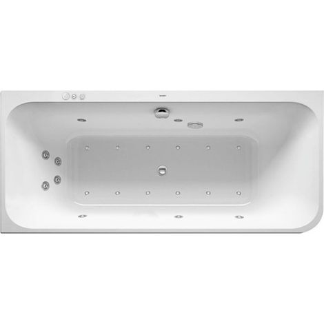 Duravit Happy D.2 baignoire balnéo, coin à gauche, double dos (1/2)
