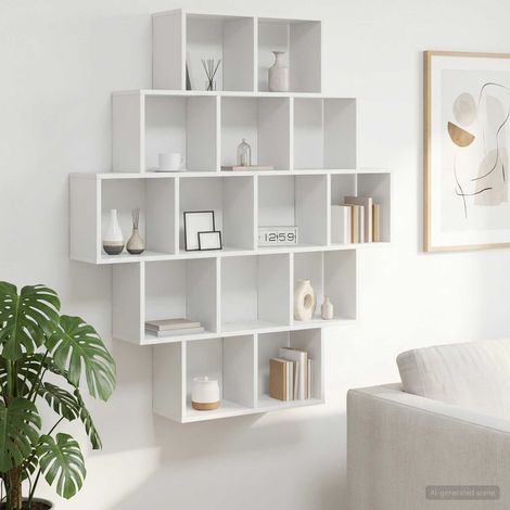 Scaffale da parete Bianco 120 x 20 x 136 cm vidaXL (1/5)