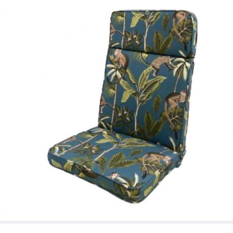 Tropical High Recliner Cushion - L116 x W49 x H6 cm - Blue