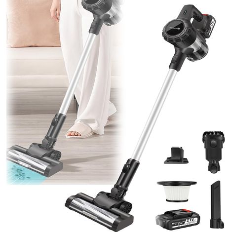 Aspirateur à main sans fil 15 kpa avec filtre HEPA, aspirateur à main amovible sans fil avec batterie de 3000 mAh, aspirateur à main avec lumière LED