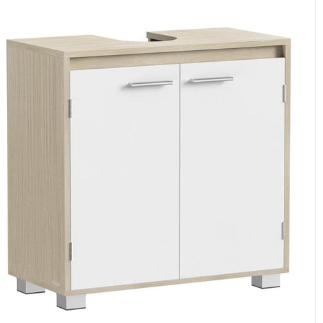 Mobile bagno con 2 vani dietro ante per vari tipi di lavabi con gambe 30 x 60 x 60 cm beige 120006534