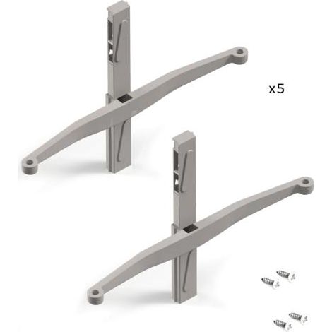 Emuca – Console pour étagère – Supports modulaires gris pierre en zamak – Capacité de charge >100 kg – Facile à assembler sans outils