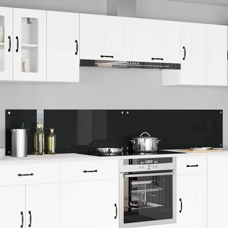 Schienale da cucina 2 pcs Nero 120 x 40 cm vetro temperato vidaXL