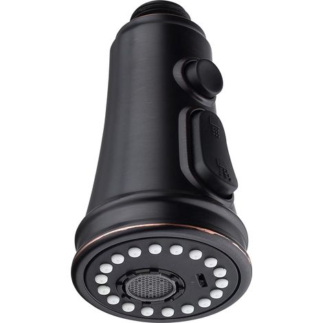 Soffione doccia da cucina a 3 getti - Rubinetto da cucina - Soffione doccia di ricambio - Con pulsante di scarico ad alta pressione (nero)