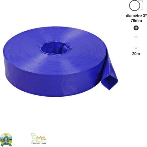 Tuyau évacuation eau gros débit pour pompe de jardin diamètre 3" longueur 50m (1/2)