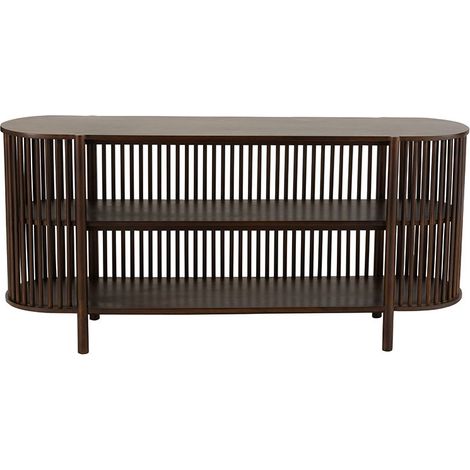 Console 2 étages Conie manguier brun foncé 75x38x160cm (1/5)
