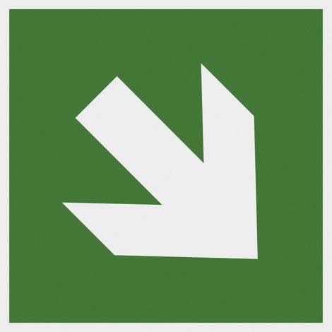 Metafranc Hinweisschild Pfeil schräg 150 x 150 mm nachtleuchtend Warnschilder