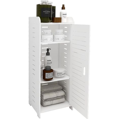 Mobiletto bagno mobiletto base bagno mensola a muro mensola bagno con ante 30x30x80cm bianco (1/5)