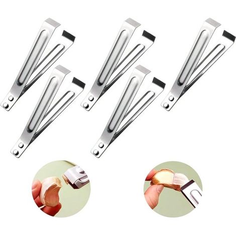 Pelador de ajos de acero inoxidable de 5 piezas, pinzas para pelar ajos, utensilios de cocina, pela ajos fácilmente (1/5)
