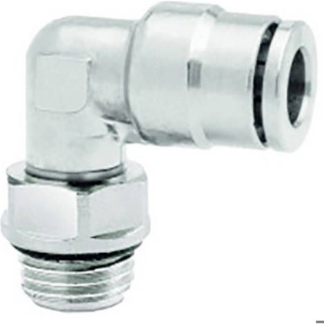 Raccord Coudé Pivotant - Filetage Extérieur 1/4 Pouces - Diamètre Tuyau 6 Mm - Pour Air Comprimé - 1 Pièce
