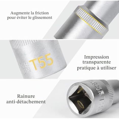 Jeu de 18 douilles Torx CR-V (1/3)