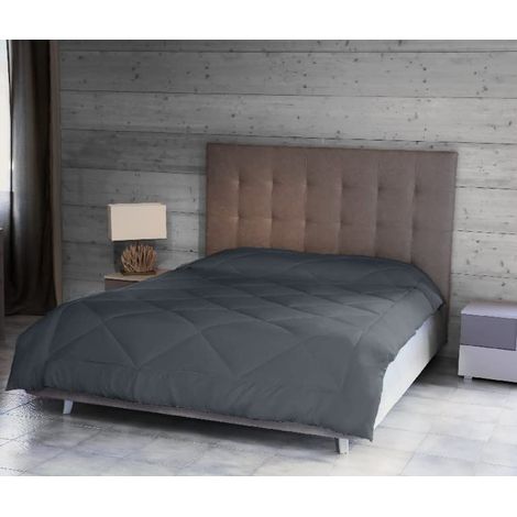 Couette Bicolor Solid Color Double Winter for Bed Gris en Microfibre 250 X 200cm (1/3)