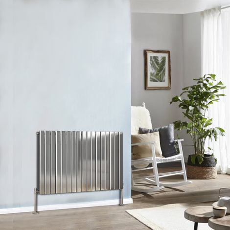 Designer Radiator 600x1156mm Single Flat Panel Horizontal Chrome (1/5)