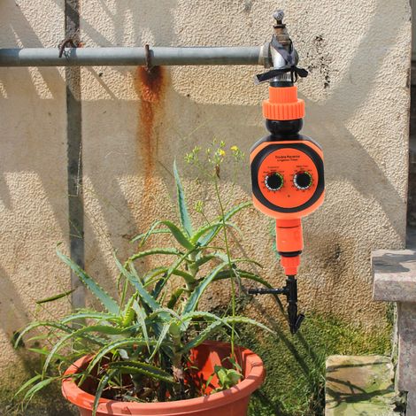 Minuteur d'arrosage de jardin à piles sèches, contrôleur intelligent à double interrupteur DIP, livré sans piles (1/5)