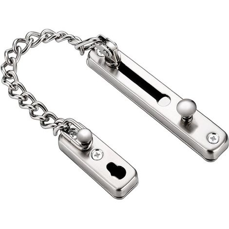 Serrure de Chaîne de Porte Protège-porte de la Chaîne avec Serrure à Ressort Anti-vol Acier Inoxydable Argent Lefou (1/5)