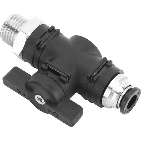 Raccord rapide pour vanne manuelle pneumatique à filetage mâle BSPP, diamètre extérieur du tube : 6 mm, avec interrupteur manuel BC6-02 (1/5)