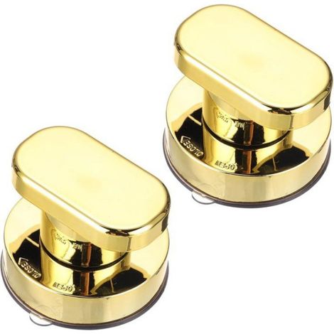 Poignée Ventouse - 62 x 50 mm - Pour Portes Lisses Et Miroirs - Doré - 2 Pièces (1/5)