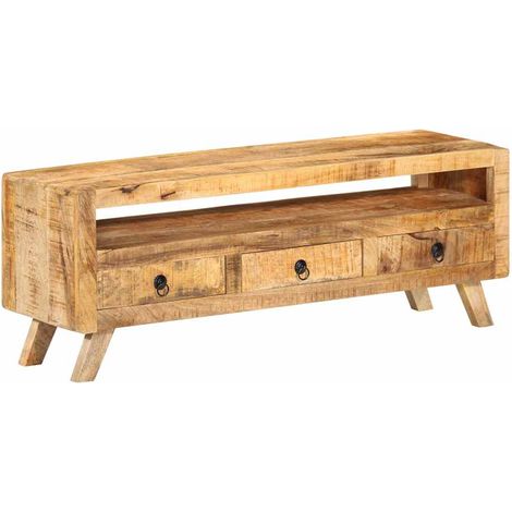 vidaXL Mueble de TV madera maciza de mango 110x30x40 cm (1/5)