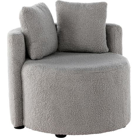 Fauteuil Enfant en Tissu Bouclé "Kelso" 59cm Gris