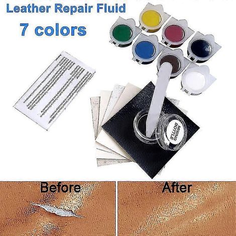Kit de réparation de cuir sans chaleur pour sièges auto et canapés en cuir. Outil de réparation liquide pour la réparation du cuir sans huile.